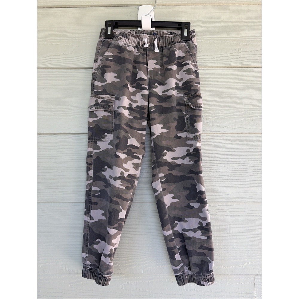 Janie and Jack Green Camouflage Canvas Casual Cargo‎ Joggers Pants Youth Boys 7